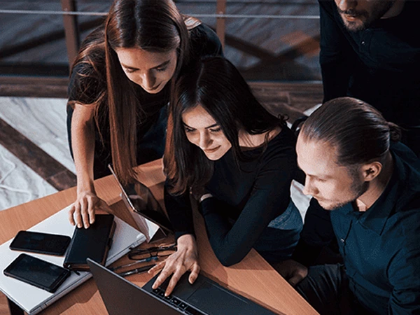 business team working on project